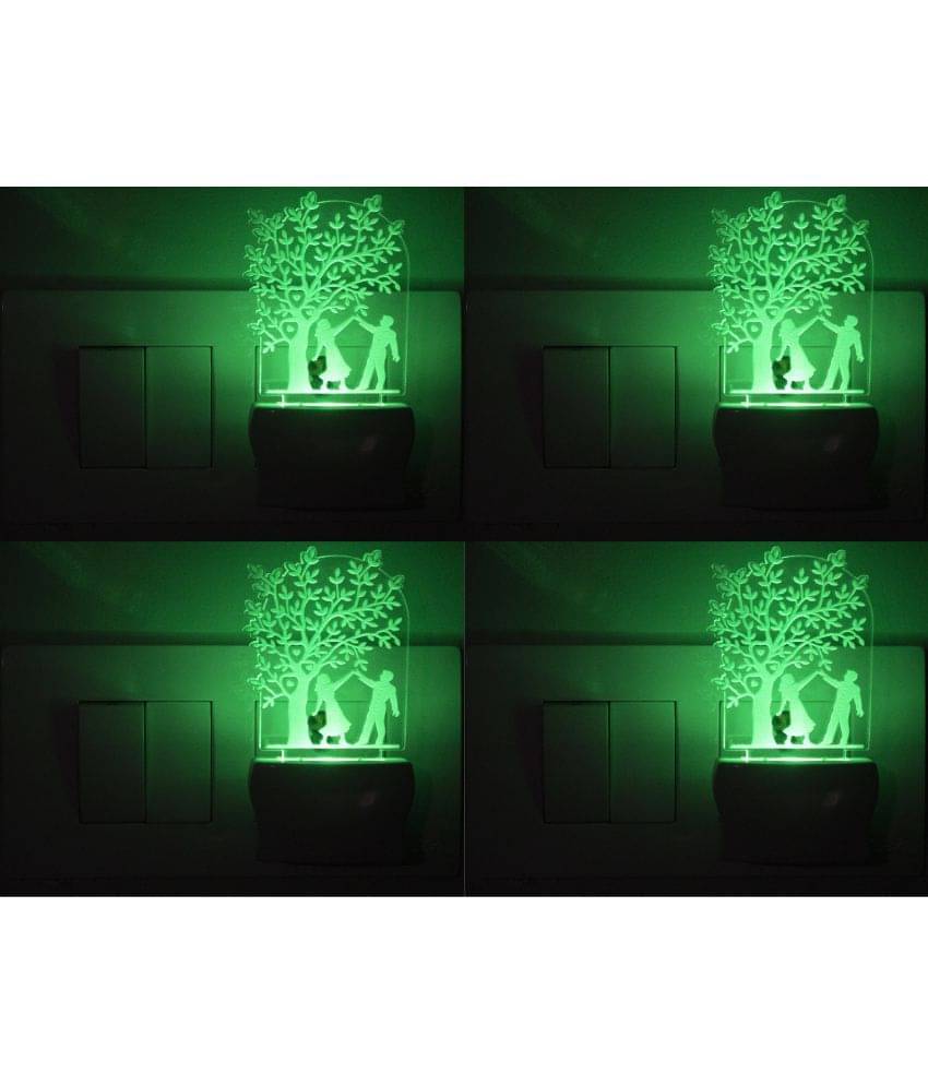 AFAST 3D Color Changing Plug & Play Valentine Gifting Night Lamp White - Pack of 4 AFAST 3D Color Changing Plug & Play Valentine Gifting Night Lamp White - Pack of 4
