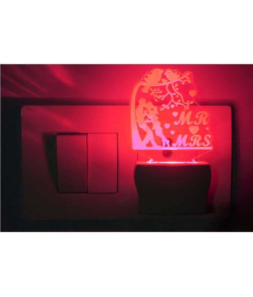     			AFAST 3D Color Changing Plug & Play Valentine Gifting Night Lamp White - Pack of 1