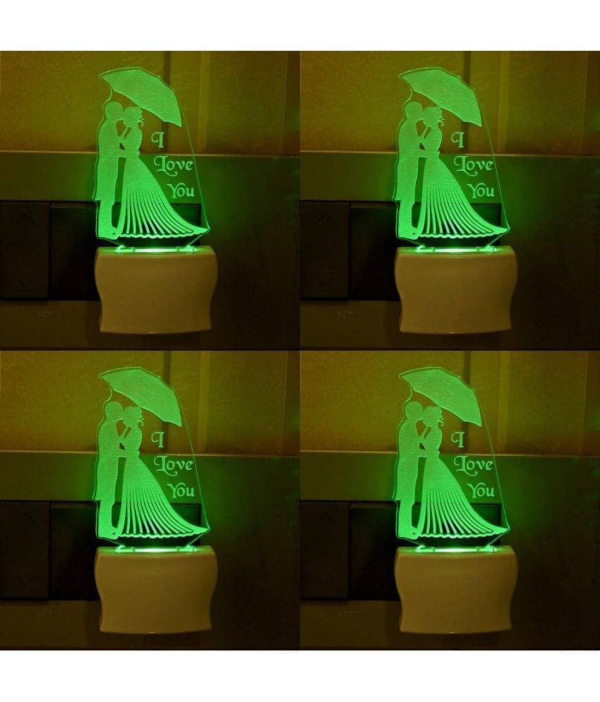 AFAST 3D Color Changing Plug & Play Valentine Gifting Night Lamp White - Pack of 4 AFAST 3D Color Changing Plug & Play Valentine Gifting Night Lamp White - Pack of 4