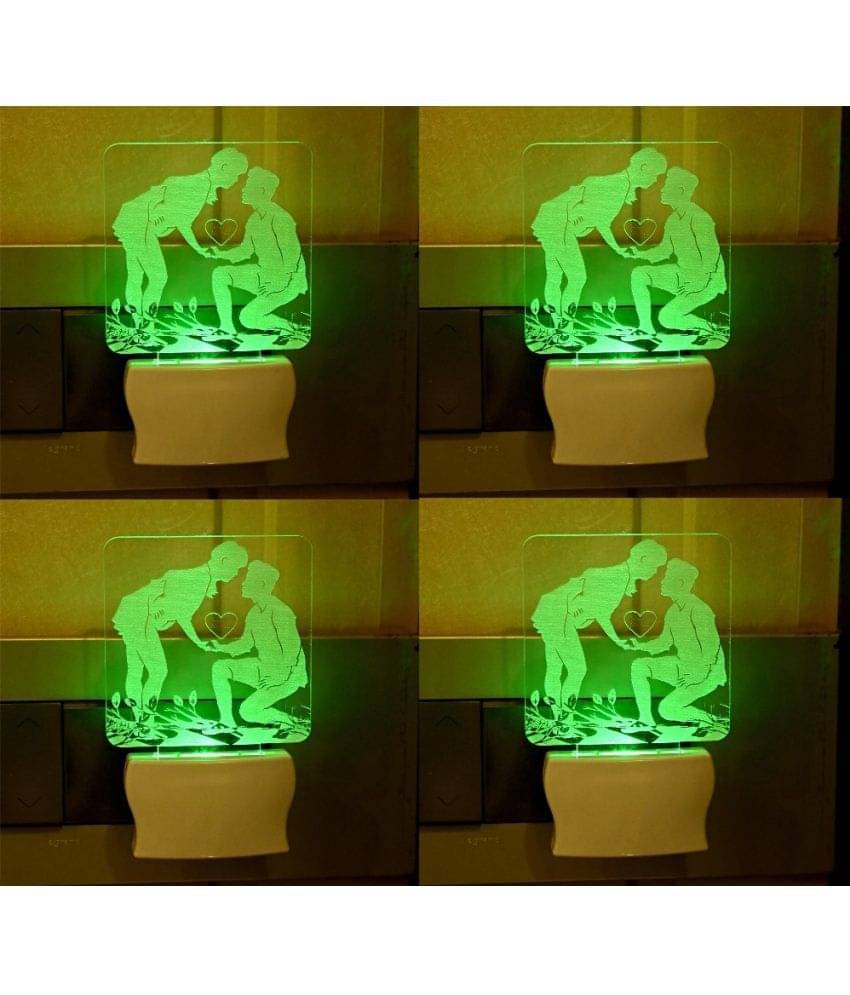 AFAST 3D Color Changing Plug & Play Valentine Gifting Night Lamp White - Pack of 4 AFAST 3D Color Changing Plug & Play Valentine Gifting Night Lamp White - Pack of 4