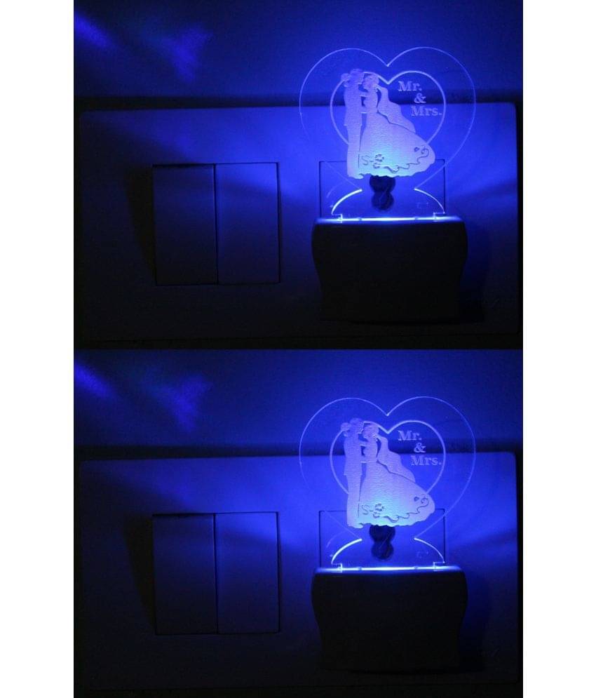 AFAST 3D Color Changing Plug & Play Valentine Gifting Night Lamp White - Pack of 2 AFAST 3D Color Changing Plug & Play Valentine Gifting Night Lamp White - Pack of 2