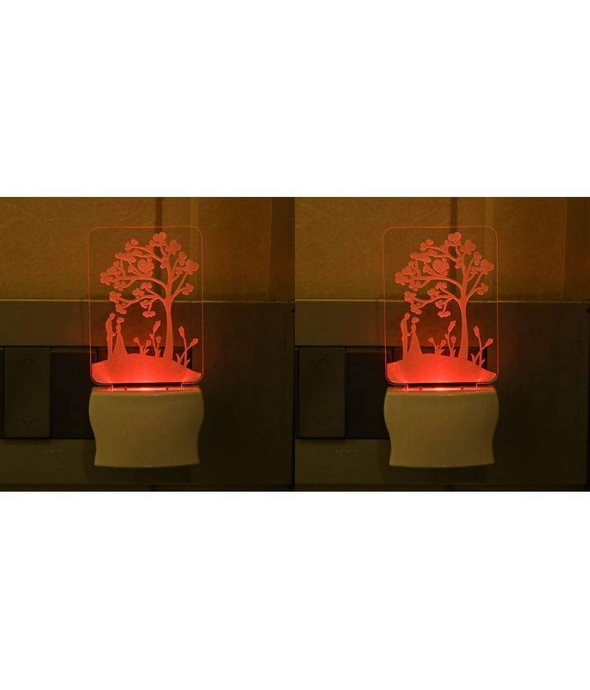 AFAST 3D Color Changing Plug & Play Valentine Gifting Night Lamp White - Pack of 2 AFAST 3D Color Changing Plug & Play Valentine Gifting Night Lamp White - Pack of 2