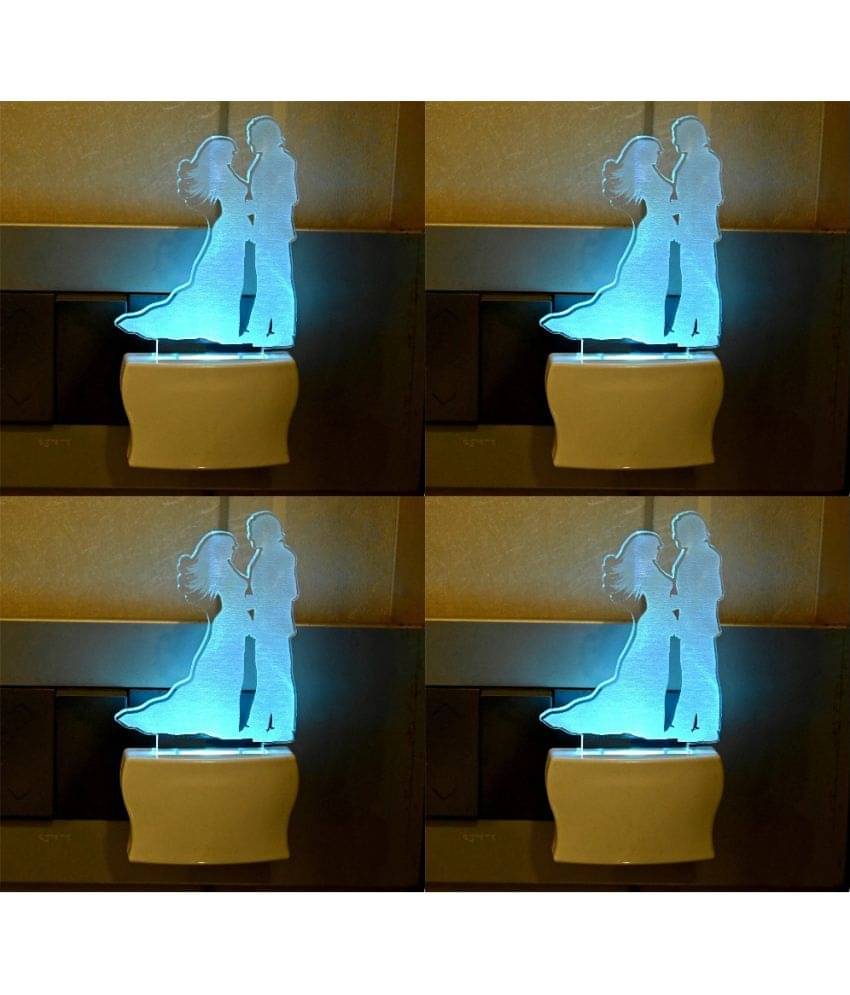 AFAST 3D Color Changing Plug & Play Valentine Gifting Night Lamp White - Pack of 4 AFAST 3D Color Changing Plug & Play Valentine Gifting Night Lamp White - Pack of 4