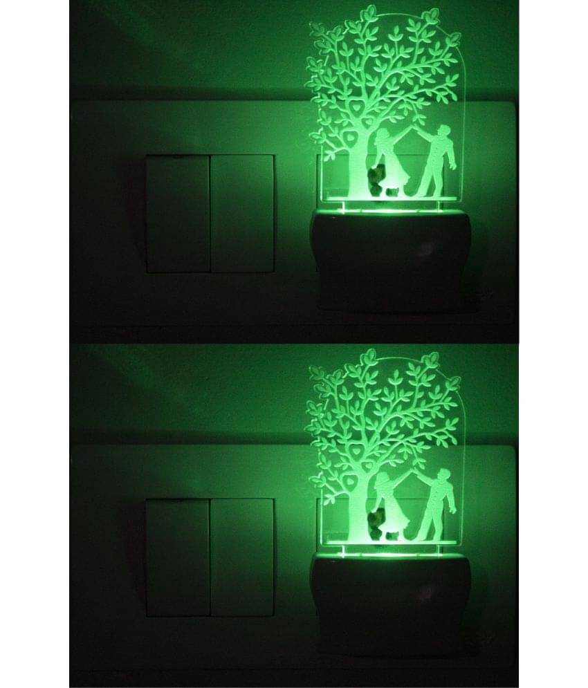 AFAST 3D Color Changing Plug & Play Valentine Gifting Night Lamp White - Pack of 2 AFAST 3D Color Changing Plug & Play Valentine Gifting Night Lamp White - Pack of 2