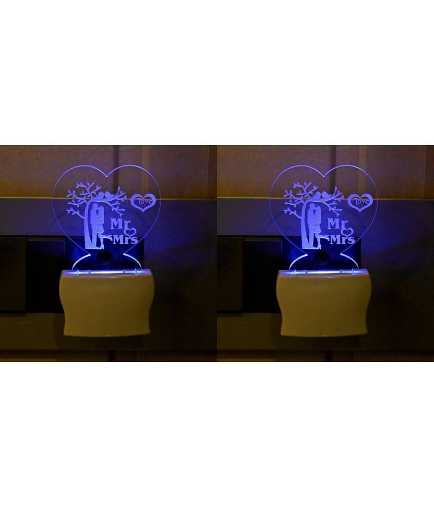 AFAST 3D Color Changing Plug & Play Valentine Gifting Night Lamp White - Pack of 2 AFAST 3D Color Changing Plug & Play Valentine Gifting Night Lamp White - Pack of 2