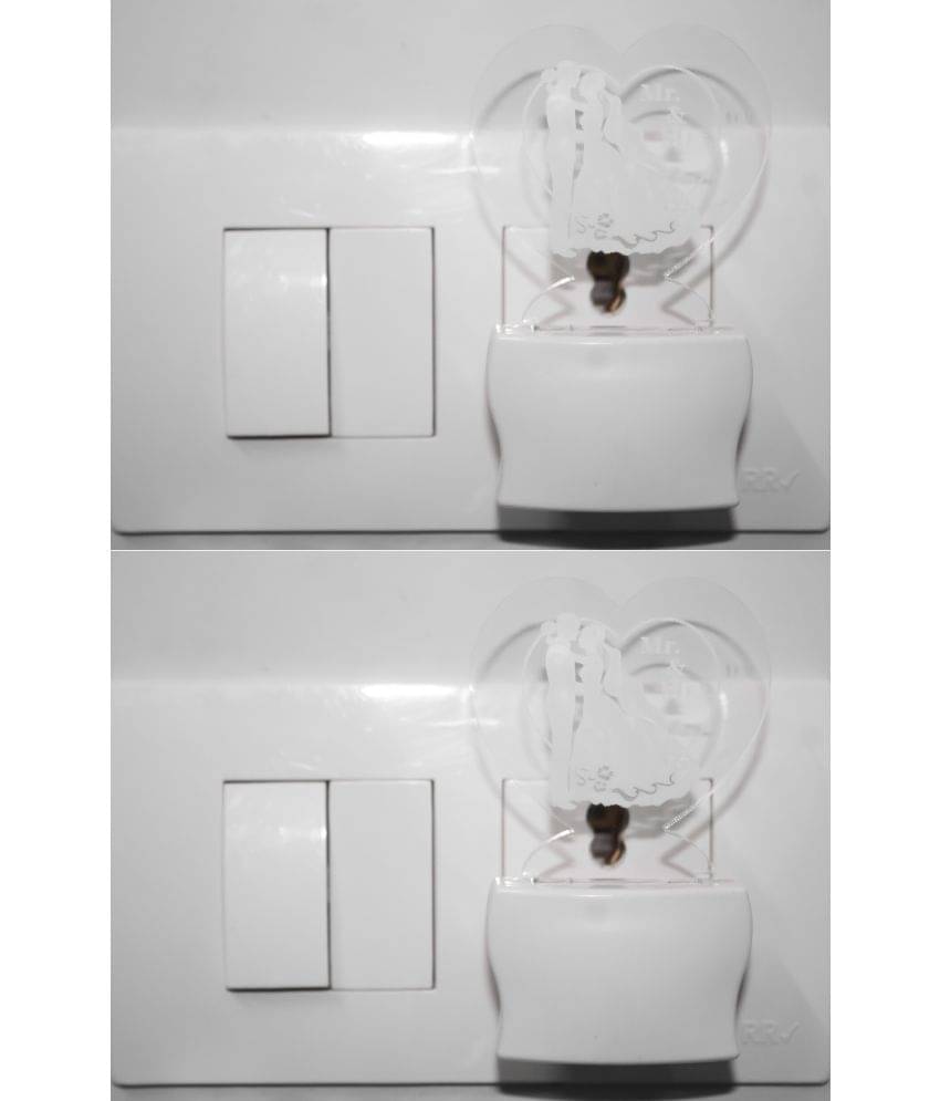 AFAST 3D Color Changing Plug & Play Valentine Gifting Night Lamp White - Pack of 2 AFAST 3D Color Changing Plug & Play Valentine Gifting Night Lamp White - Pack of 2
