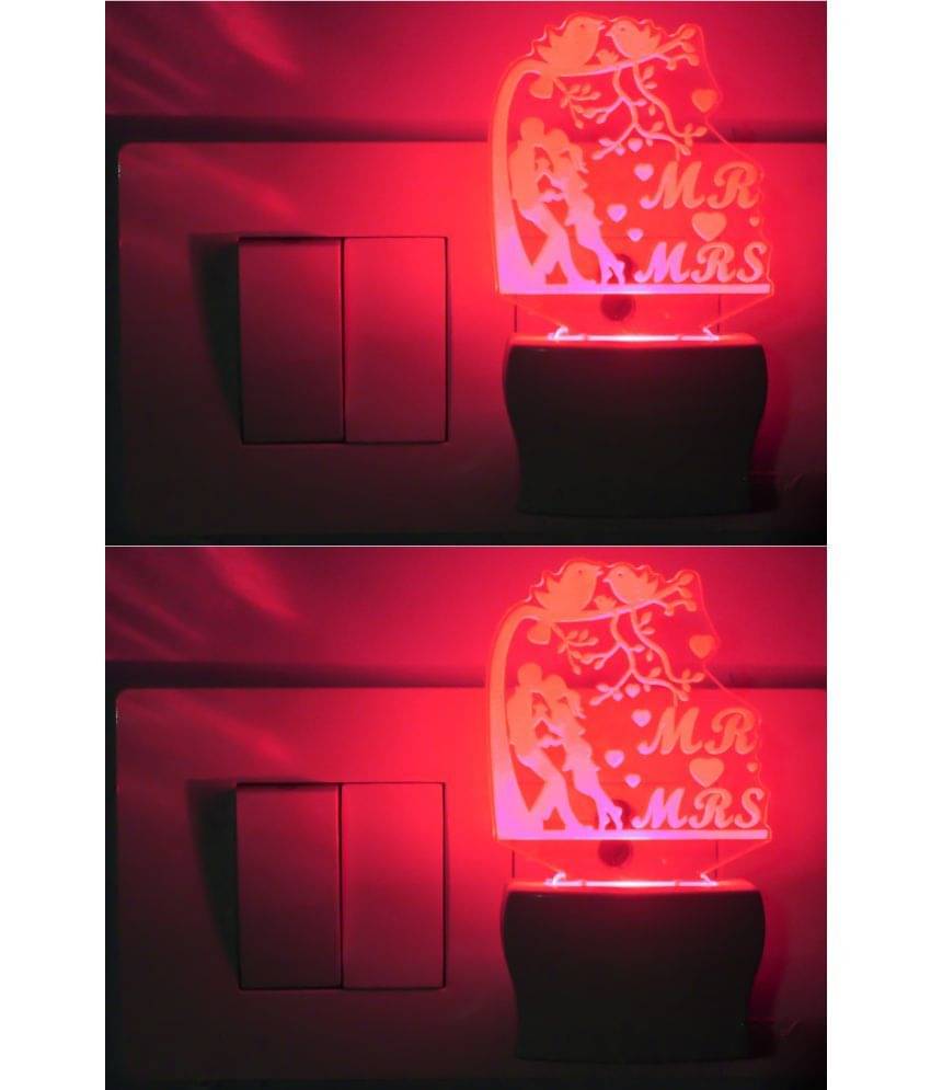 AFAST 3D Color Changing Plug & Play Valentine Gifting Night Lamp White - Pack of 2 AFAST 3D Color Changing Plug & Play Valentine Gifting Night Lamp White - Pack of 2