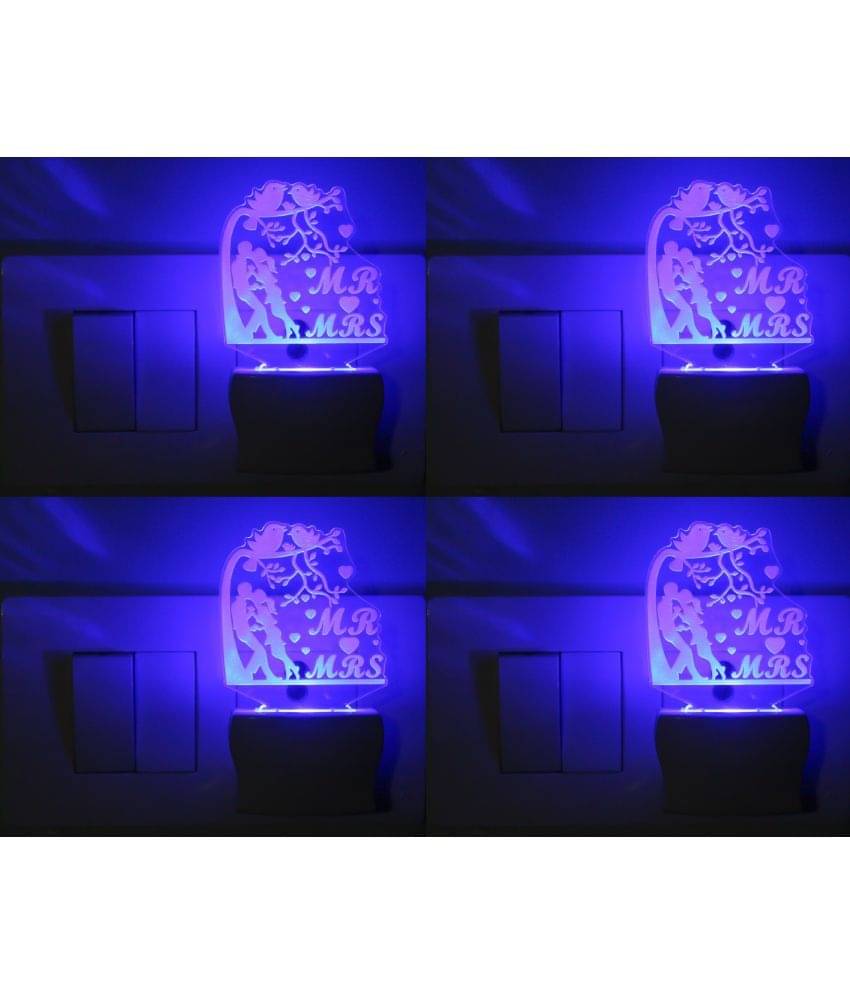     			AFAST 3D Color Changing Plug & Play Valentine Gifting Night Lamp White - Pack of 4