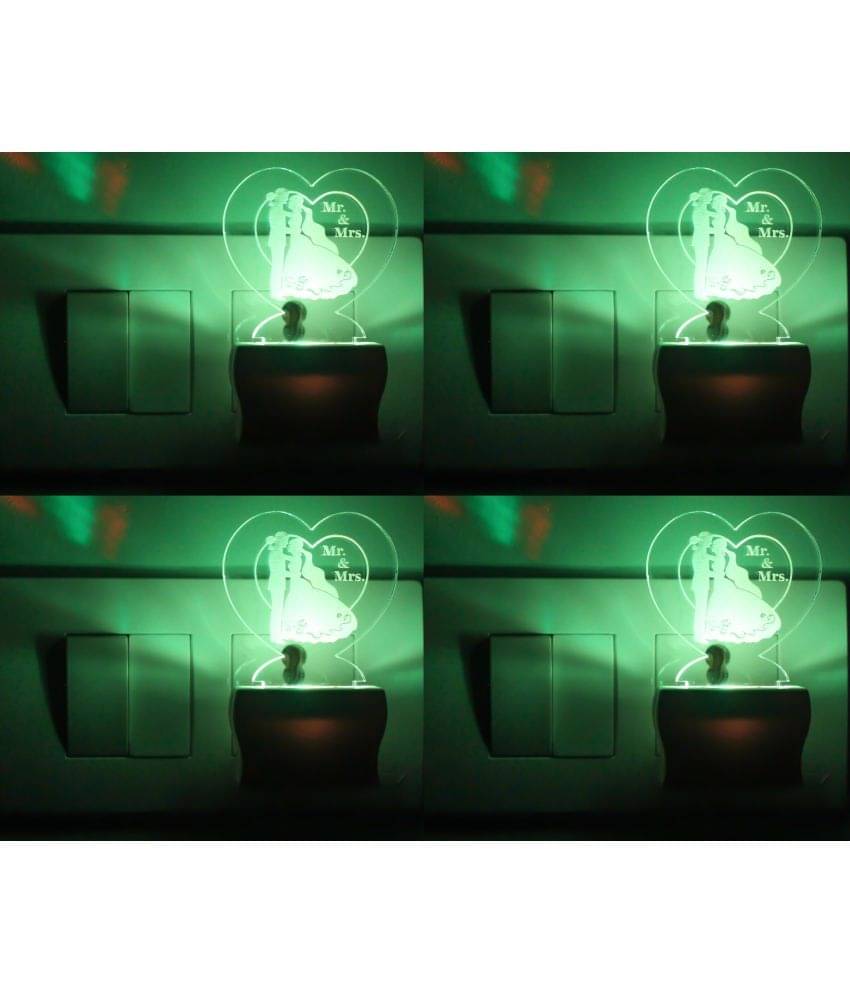     			AFAST 3D Color Changing Plug & Play Valentine Gifting Night Lamp White - Pack of 4
