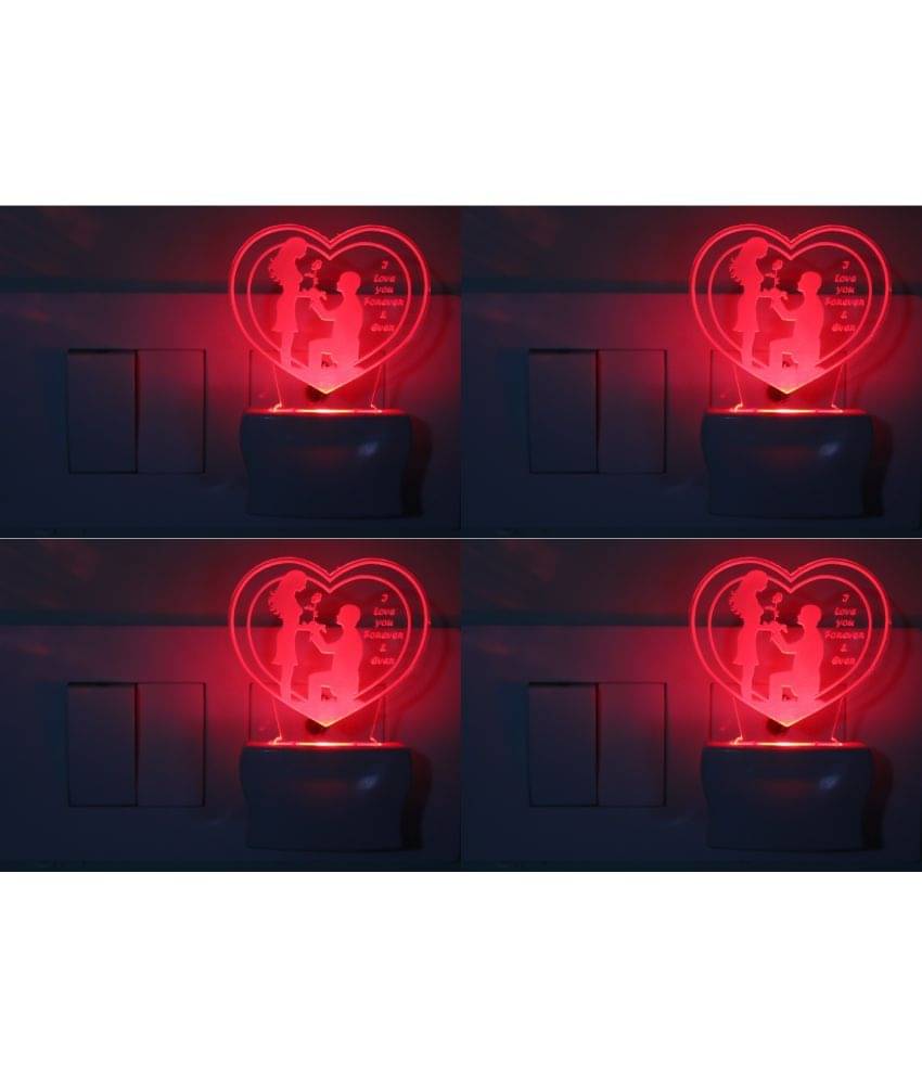 AFAST 3D Color Changing Plug & Play Valentine Gifting Night Lamp White - Pack of 4 AFAST 3D Color Changing Plug & Play Valentine Gifting Night Lamp White - Pack of 4