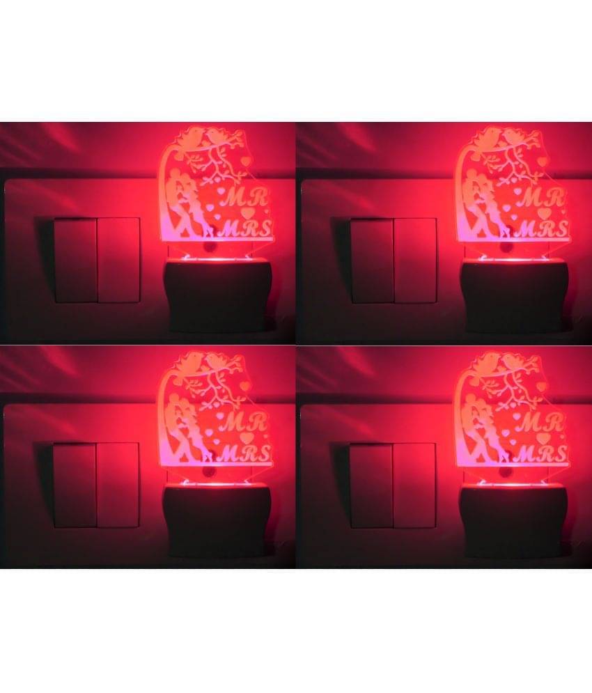 AFAST 3D Color Changing Plug & Play Valentine Gifting Night Lamp White - Pack of 4 AFAST 3D Color Changing Plug & Play Valentine Gifting Night Lamp White - Pack of 4