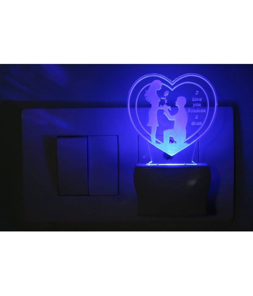 AFAST 3D Color Changing Plug & Play Valentine Gifting Night Lamp White - Pack of 1 AFAST 3D Color Changing Plug & Play Valentine Gifting Night Lamp White - Pack of 1
