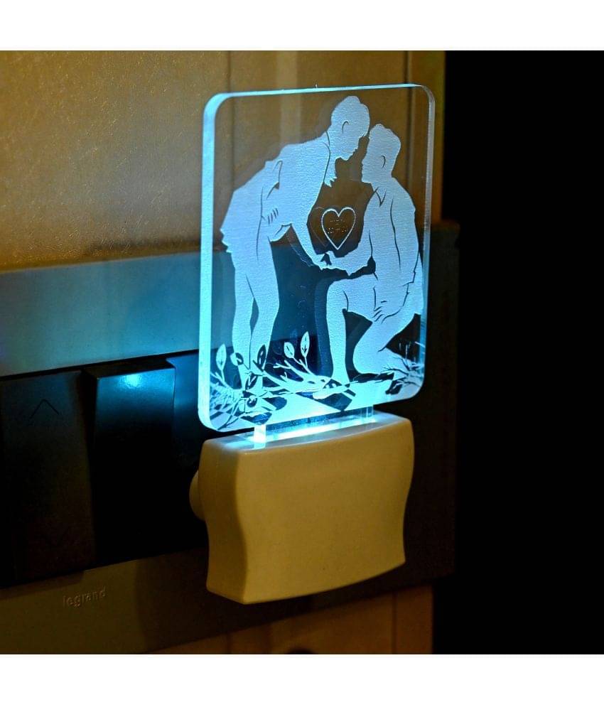    			AFAST 3D Color Changing Plug & Play Valentine Gifting Night Lamp White - Pack of 1
