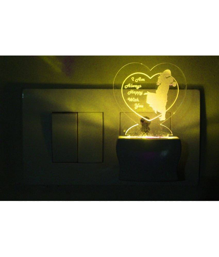     			AFAST 3D Color Changing Plug & Play Valentine Gifting Night Lamp White - Pack of 1