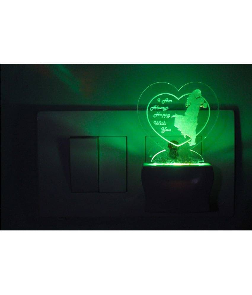     			AFAST 3D Color Changing Plug & Play Valentine Gifting Night Lamp White - Pack of 1