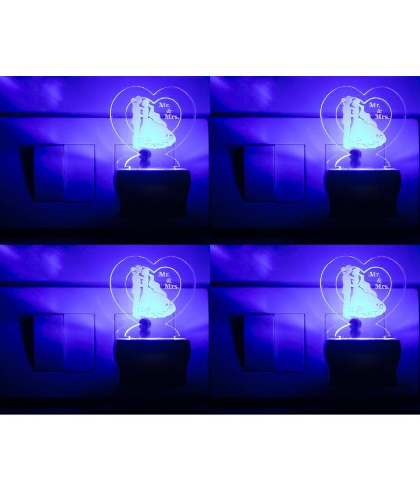 AFAST 3D Color Changing Plug & Play Valentine Gifting Night Lamp White - Pack of 4 AFAST 3D Color Changing Plug & Play Valentine Gifting Night Lamp White - Pack of 4