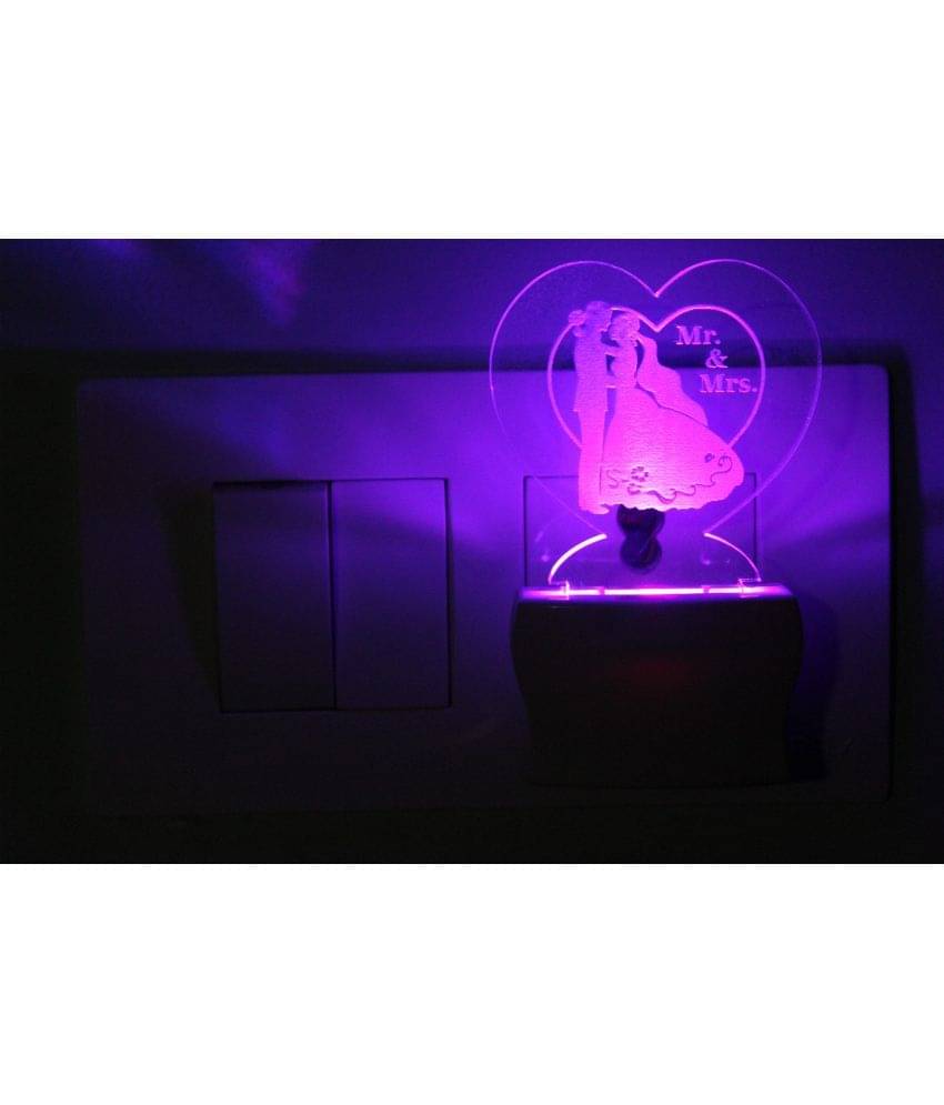 AFAST 3D Color Changing Plug & Play Valentine Gifting Night Lamp White - Pack of 1 AFAST 3D Color Changing Plug & Play Valentine Gifting Night Lamp White - Pack of 1