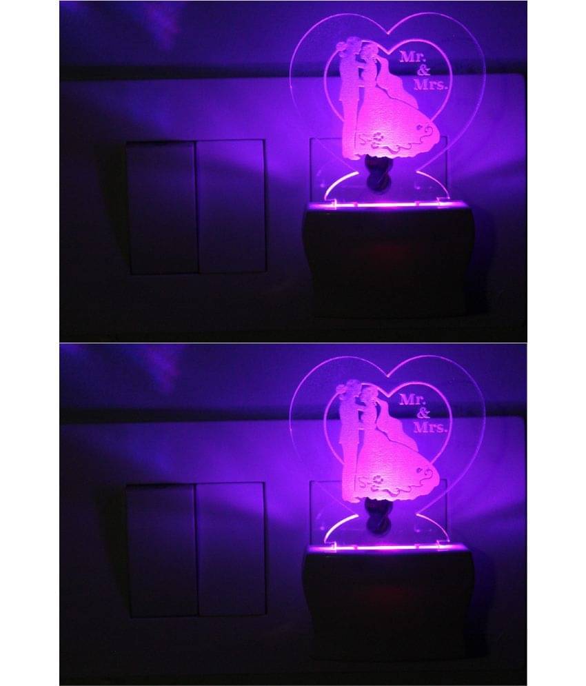 AFAST 3D Color Changing Plug & Play Valentine Gifting Night Lamp White - Pack of 2 AFAST 3D Color Changing Plug & Play Valentine Gifting Night Lamp White - Pack of 2