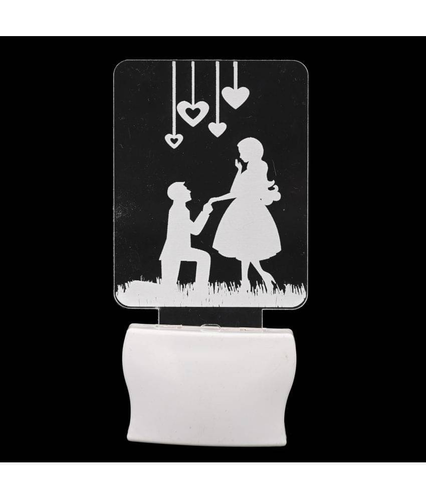 AFAST 3D Color Changing Plug & Play Valentine Gifting Night Lamp White - Pack of 1 AFAST 3D Color Changing Plug & Play Valentine Gifting Night Lamp White - Pack of 1