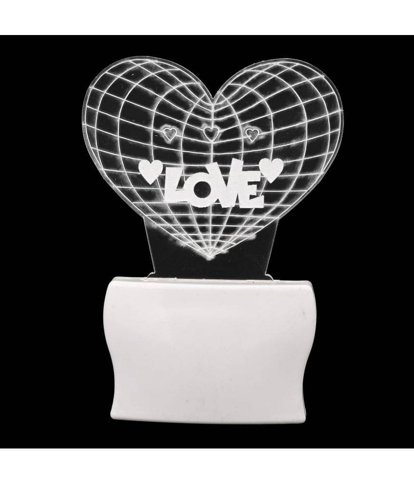 AFAST 3D Color Changing Plug & Play Valentine Gifting Night Lamp White - Pack of 1 AFAST 3D Color Changing Plug & Play Valentine Gifting Night Lamp White - Pack of 1