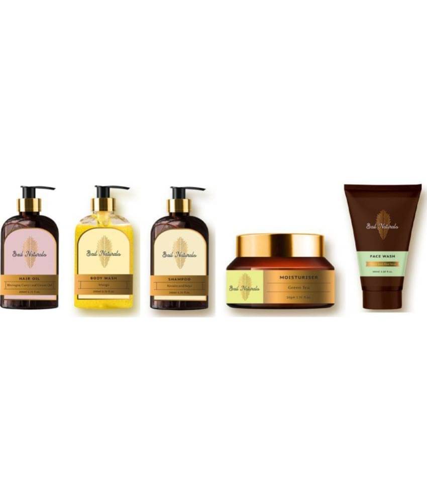     			Bail Naturals COMPLETE KIT HAMPER 1 moisturiser, 1 Shampoo, 1 face wash, 1 body-wash & 1 Hair-Oil (Combo of 5)