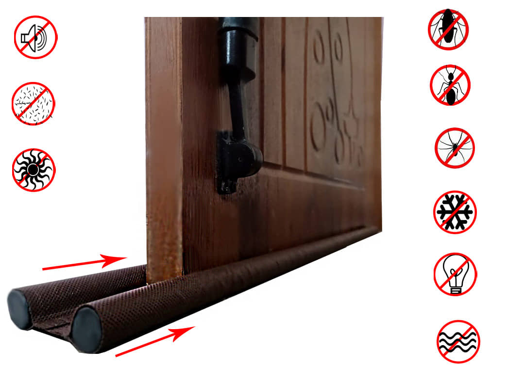 DORECT (Pack of 1) Door Seal Guard Gap Filler for Door Bottom Seal Strip | Door Stoppers | Door Strip Seal | Door Closers | Sound Proof | Reduce Dust | Pest Protector | Washable | Water Proof Brown, 36 inch
