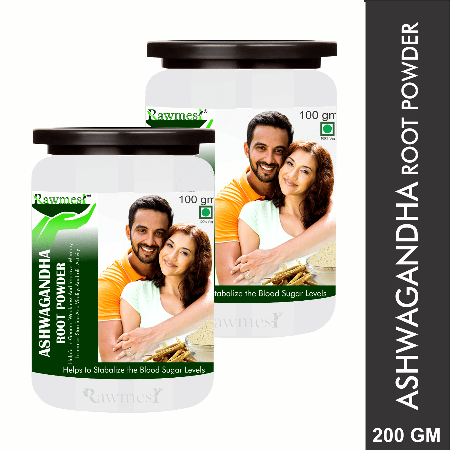 rawmest Organic Ashwagandha Powder 200 gm Powder Pack of 2