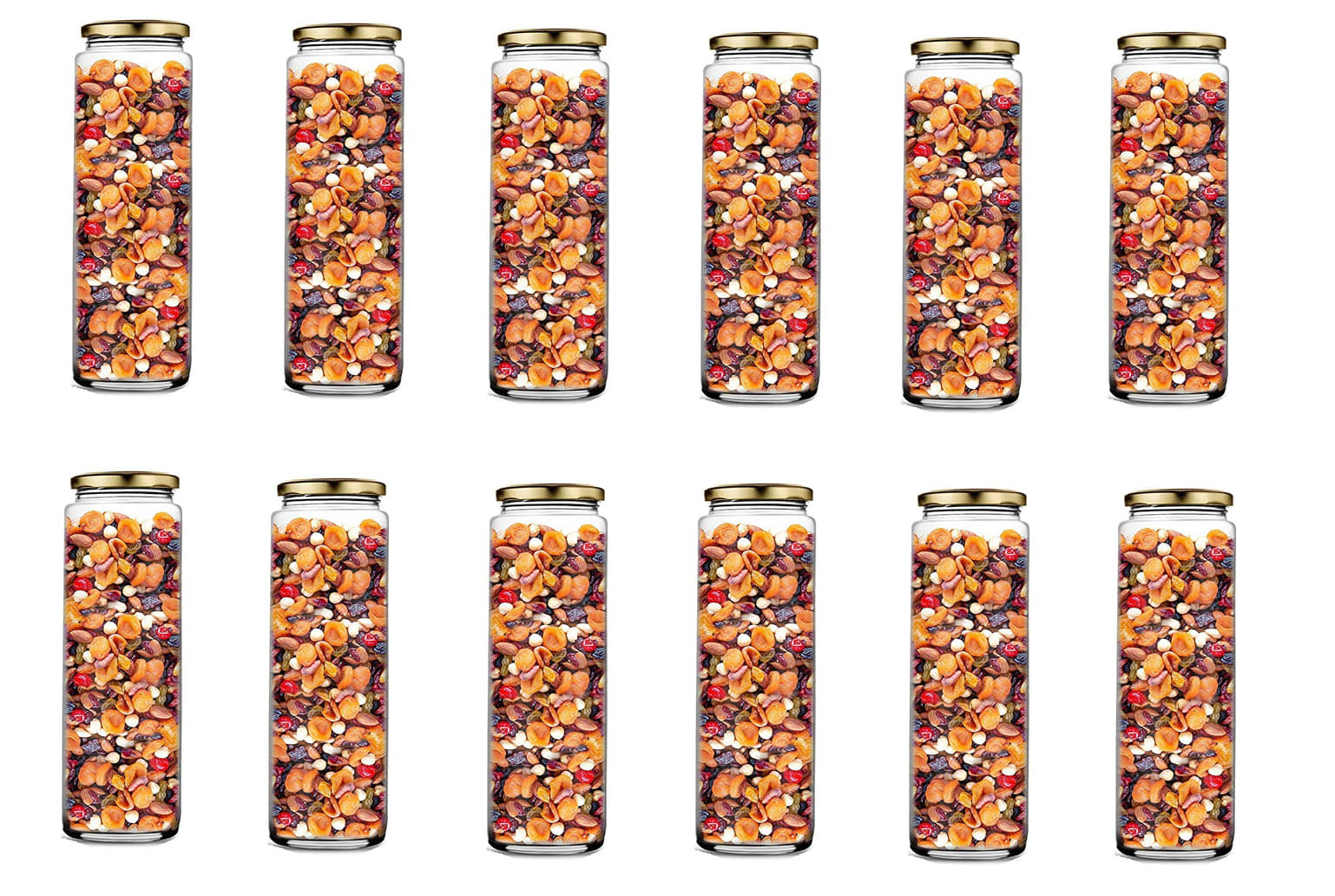     			AFAST Airtight Storage  Glass Food Container Set of 12 350 mL