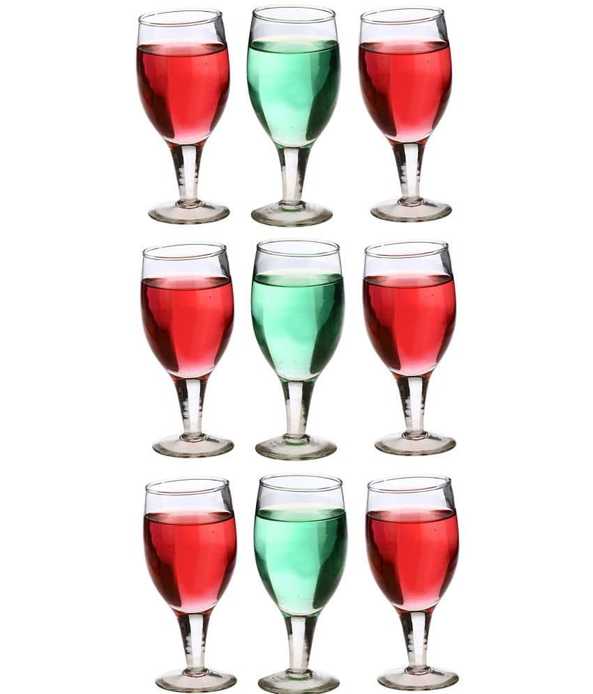 Afast Wine  Glasses Set,  180 ML - (Pack Of 9)