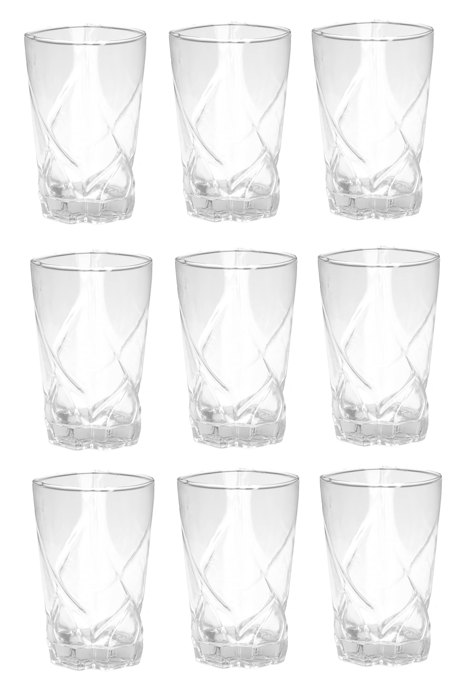 Afast Water/Juice  Glasses Set,  280 ML - (Pack Of 9)