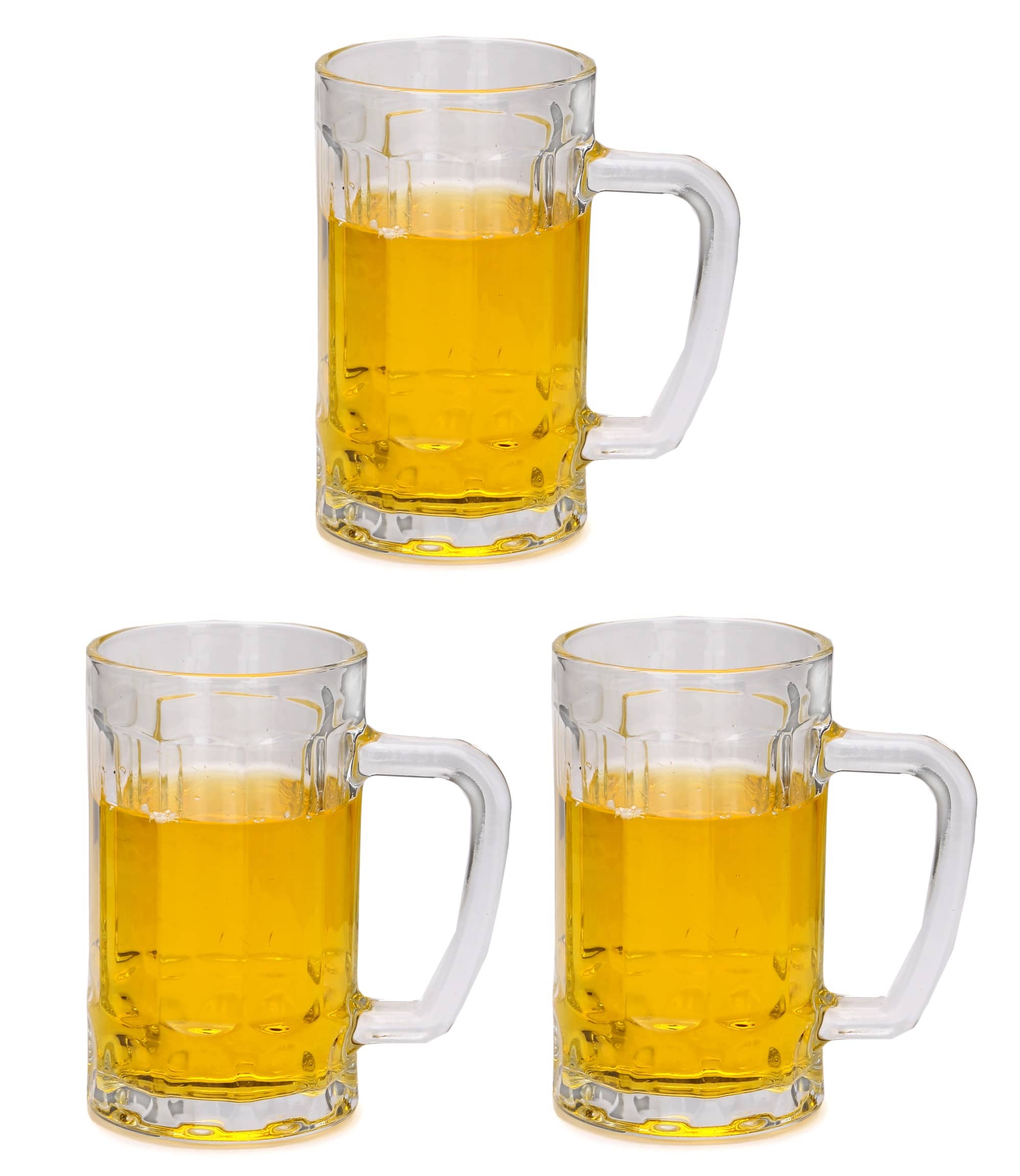 Afast Beer Mug Glasses Set,  400 ML - (Pack Of 3)