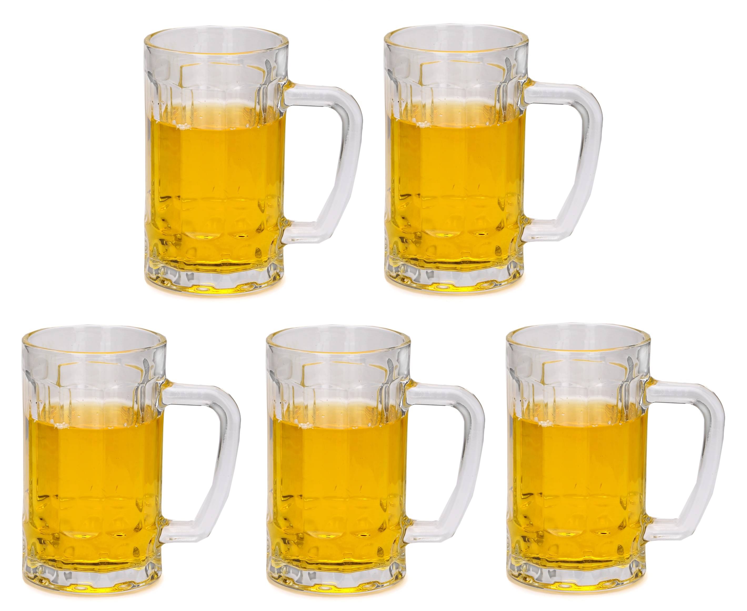     			Afast Beer Mug Glasses Set,  400 ML - (Pack Of 5)
