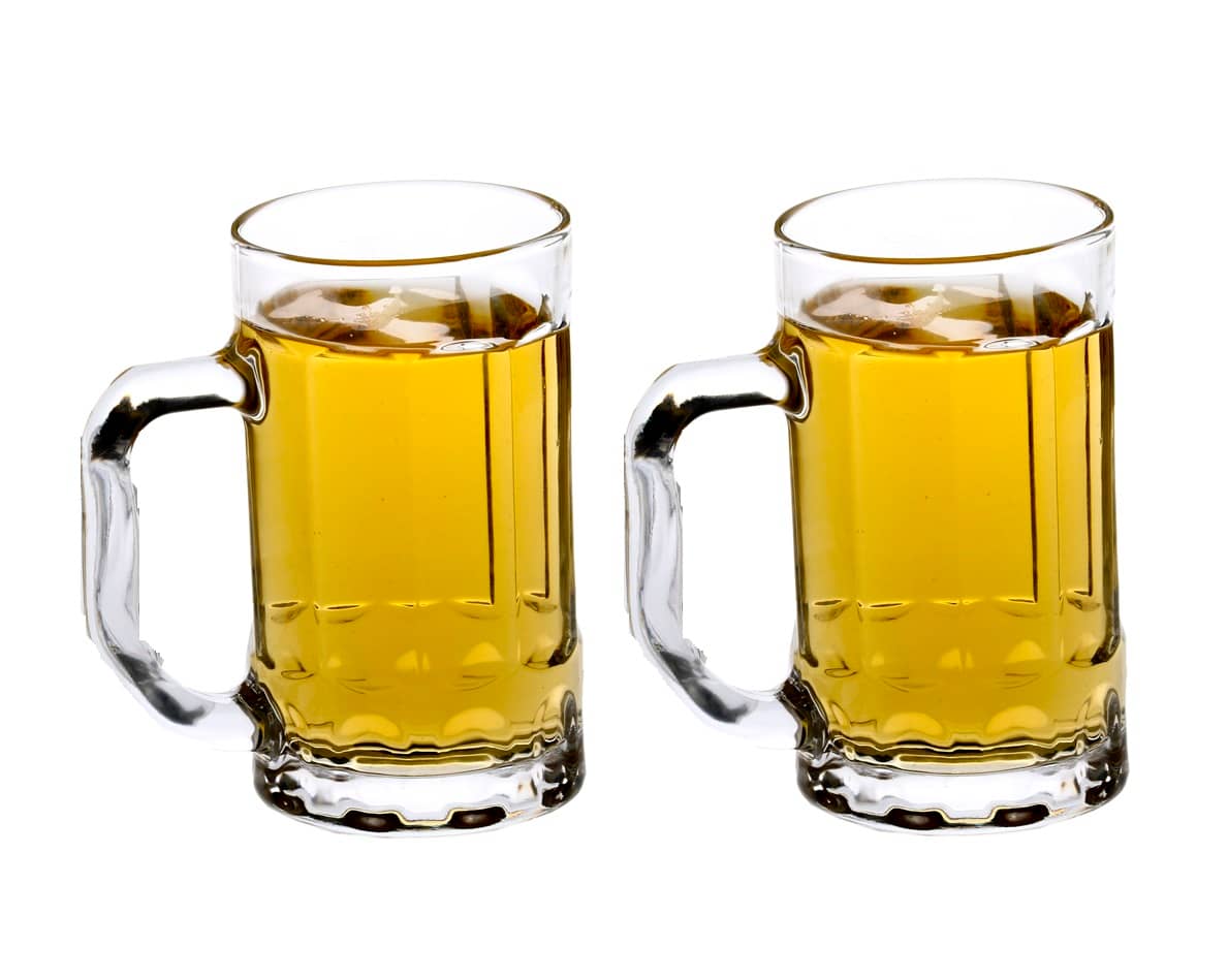Afast Beer Mug Glasses Set,  400 ML - (Pack Of 2)