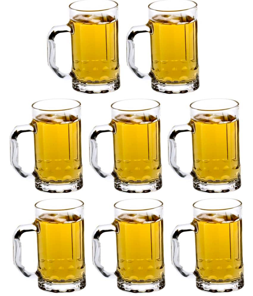Afast Beer Mug Glasses Set,  400 ML - (Pack Of 8)