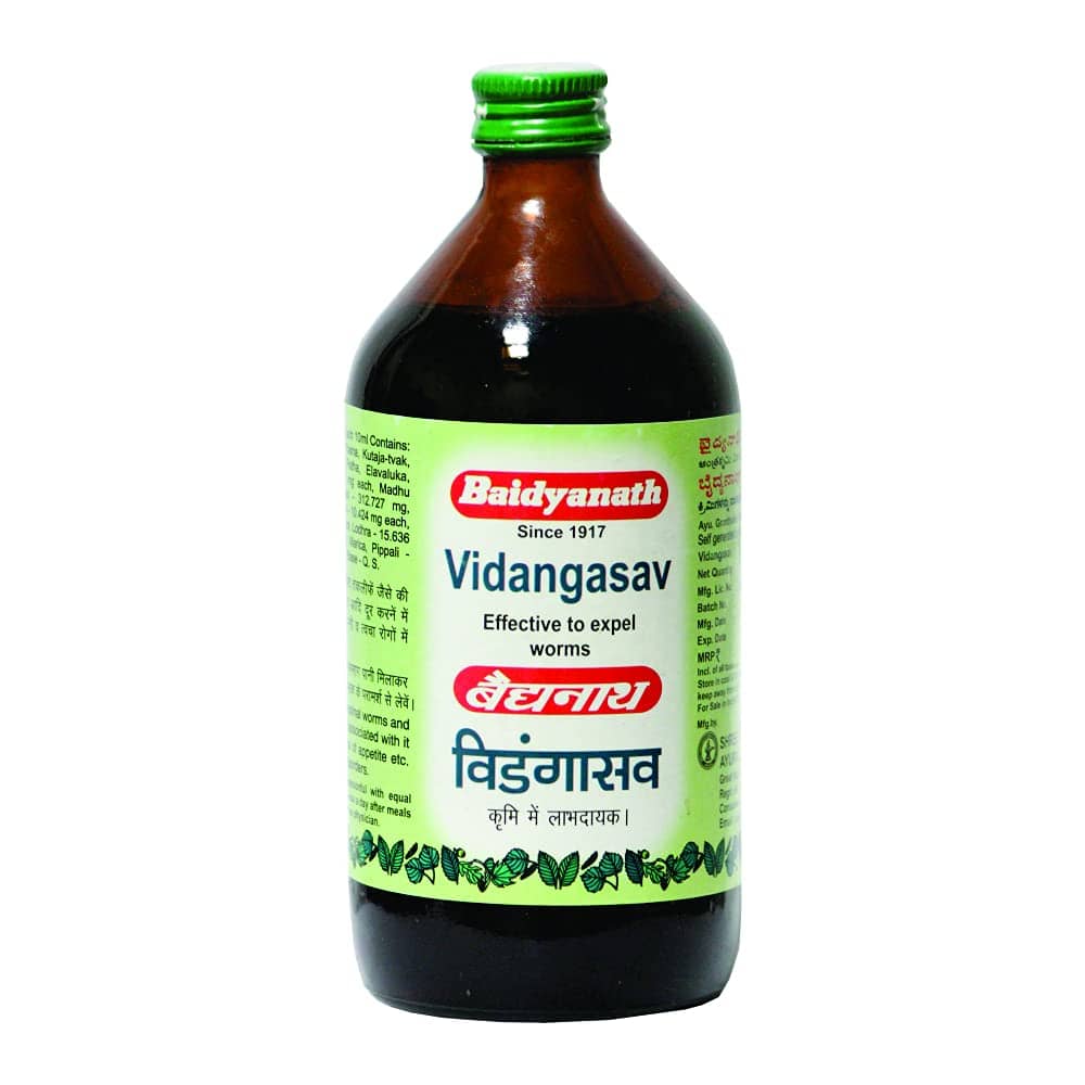 Baidyanath Vidangasava Effective To Expel Worms Liquid 450 Ml Pack of 2