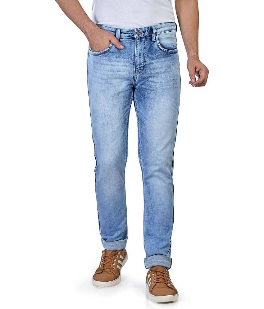 HJ HASASI Blue Slim Fit Jeans - Jeans | Buy online on ZillyBuy