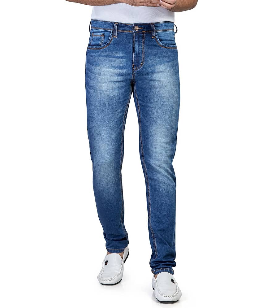 HJ HASASI Blue Slim Fit Jeans - Jeans | Buy online on ZillyBuy