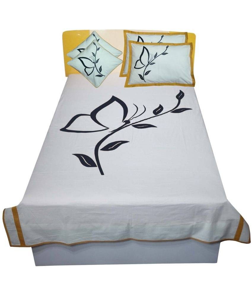     			HUGS N RUGS Cotton Single Bedsheet ( White )
