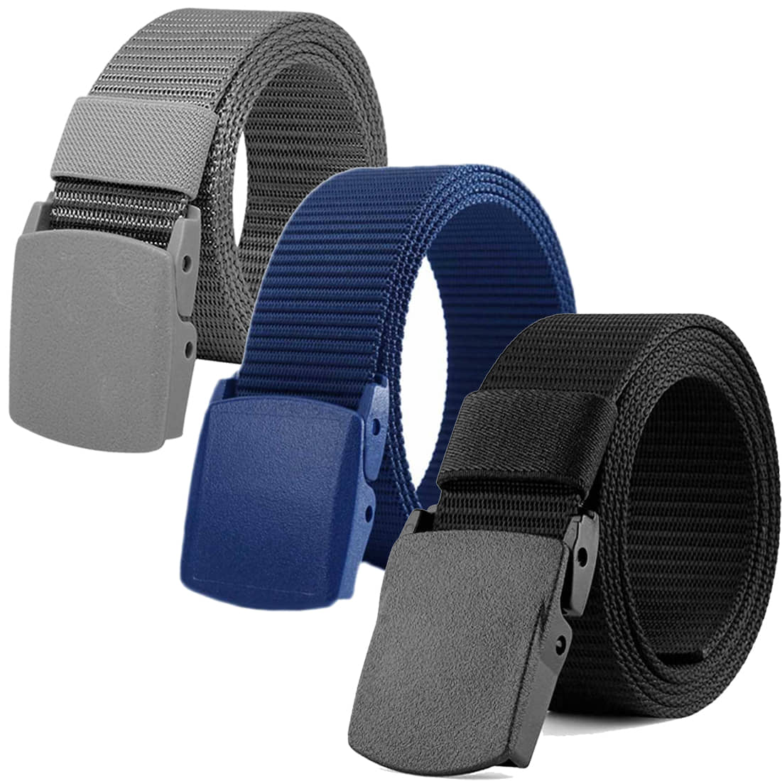 Loopa Multi Nylon Casual Belt Pack of 3