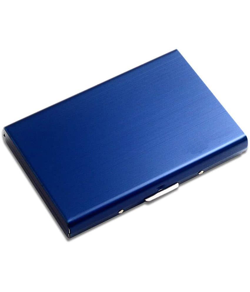 STYLE SHOES 6 Slots Steel RFID Blocking Metal Credit Card Holder Wallet for Men & Boys (9.5cm x 6.7cm x 1.5cm ,Blue) - Handbags | Buy online on ZillyBuy