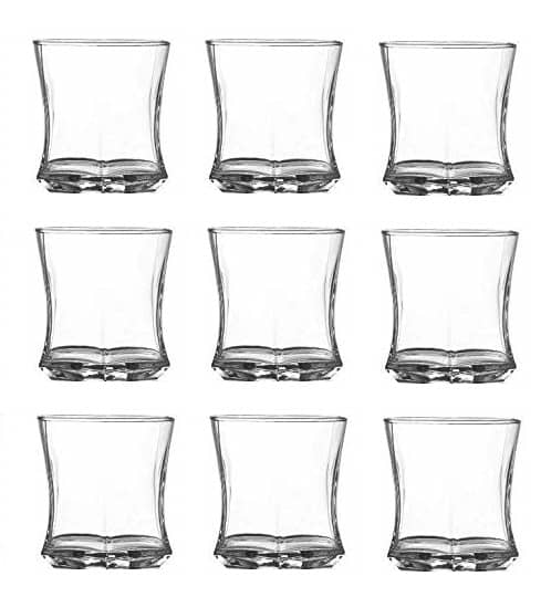 Afast Water/Juice  Glasses Set,  280 ML - (Pack Of 9)