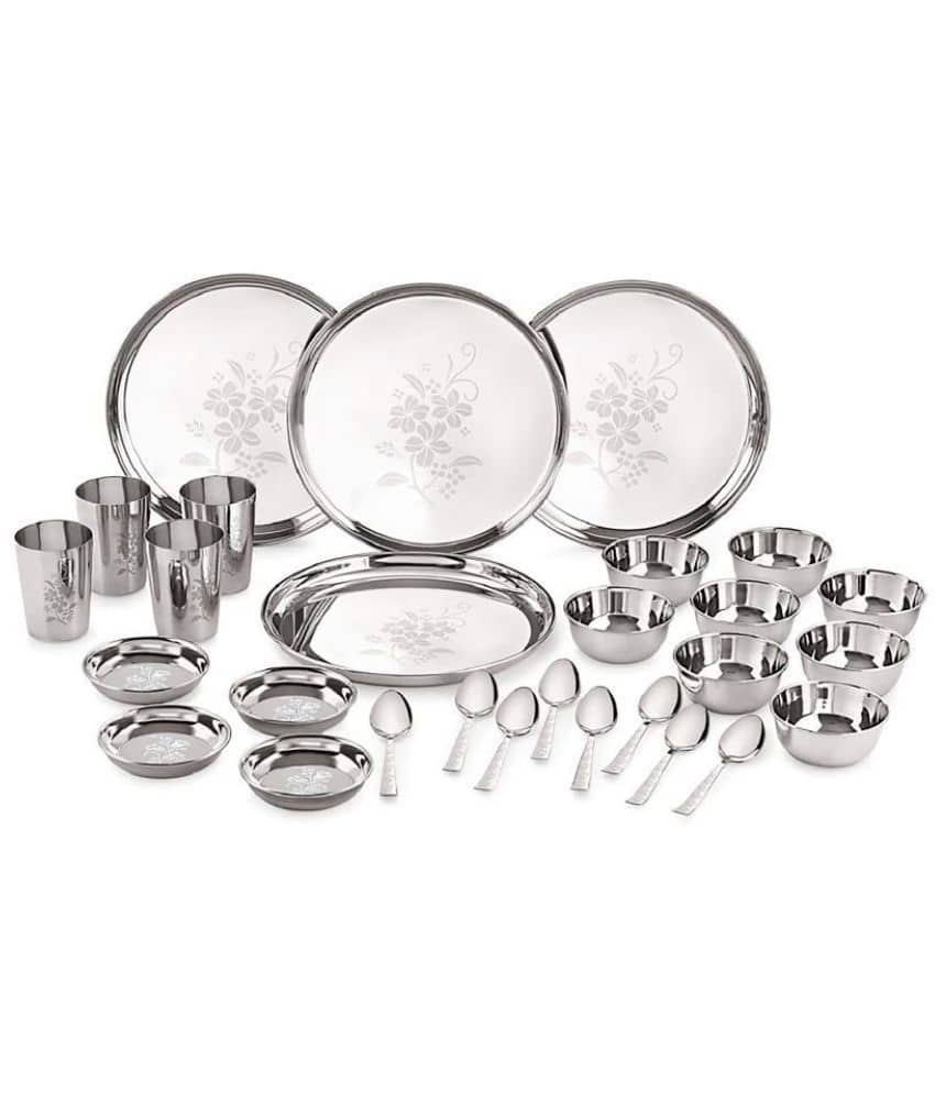 Neelam Stainless Steel Dinner Set of 28 Pieces