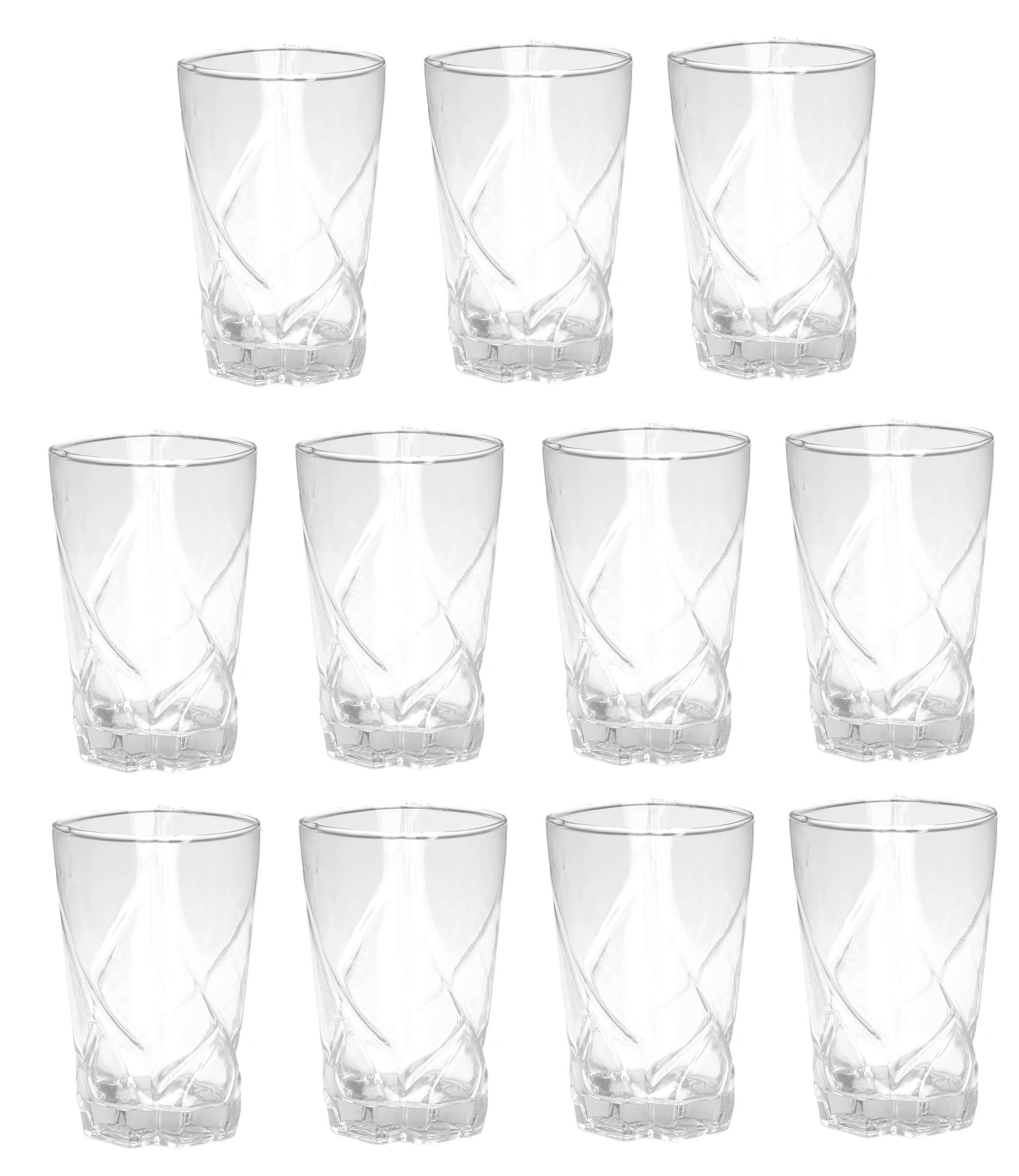 Somil Water/Juice  Glasses Set,  280 ML - (Pack Of 11)