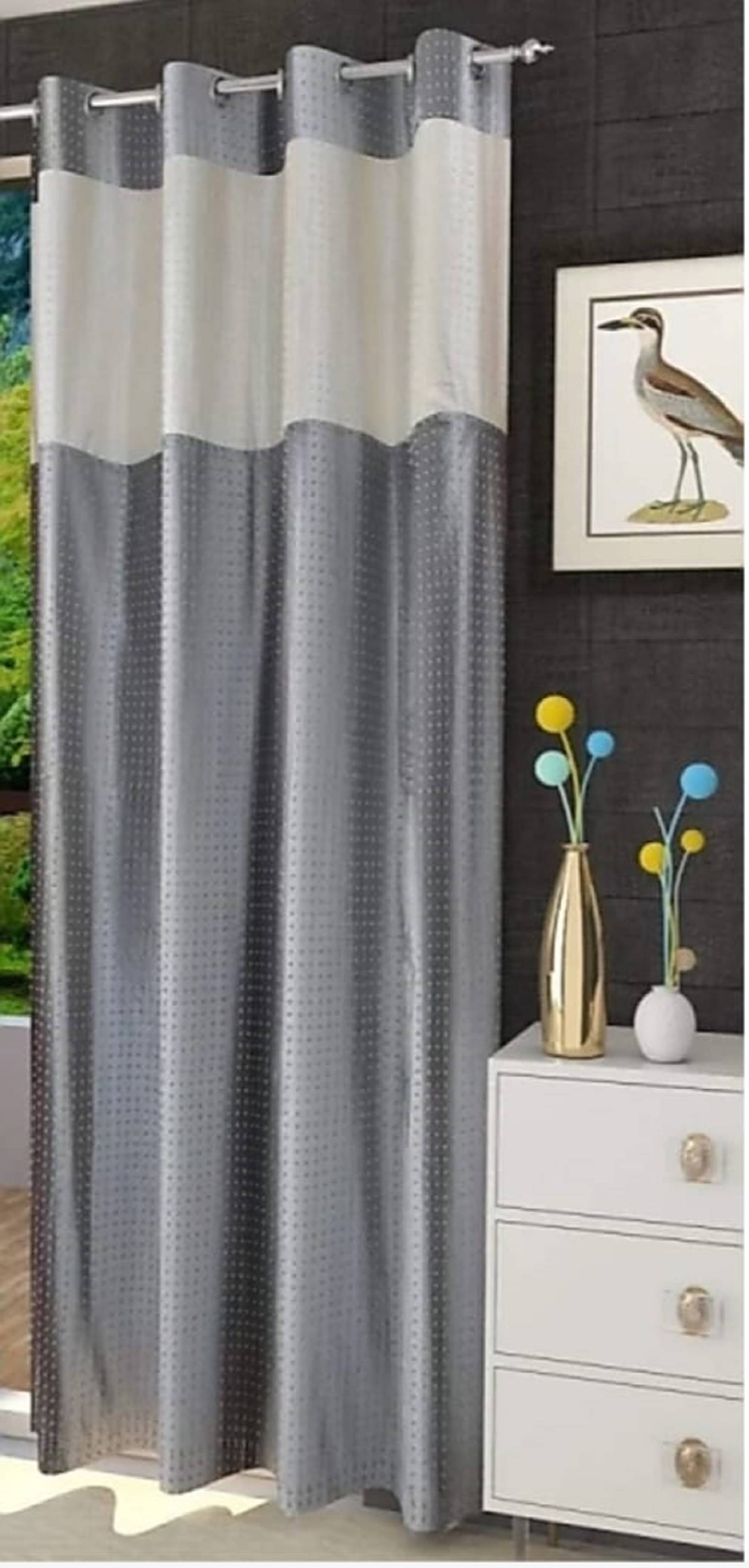     			GCPL Single Door Semi-Transparent Eyelet Net Multi Color Curtains ( 214 x 122 cm )