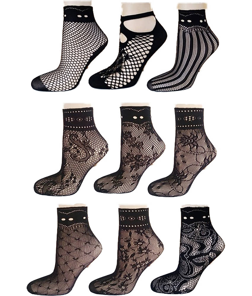 HF LUMEN - Black Nylon Women's Ankle Length Socks ( Pack of 3 ) - Socks | Buy online on ZillyBuy