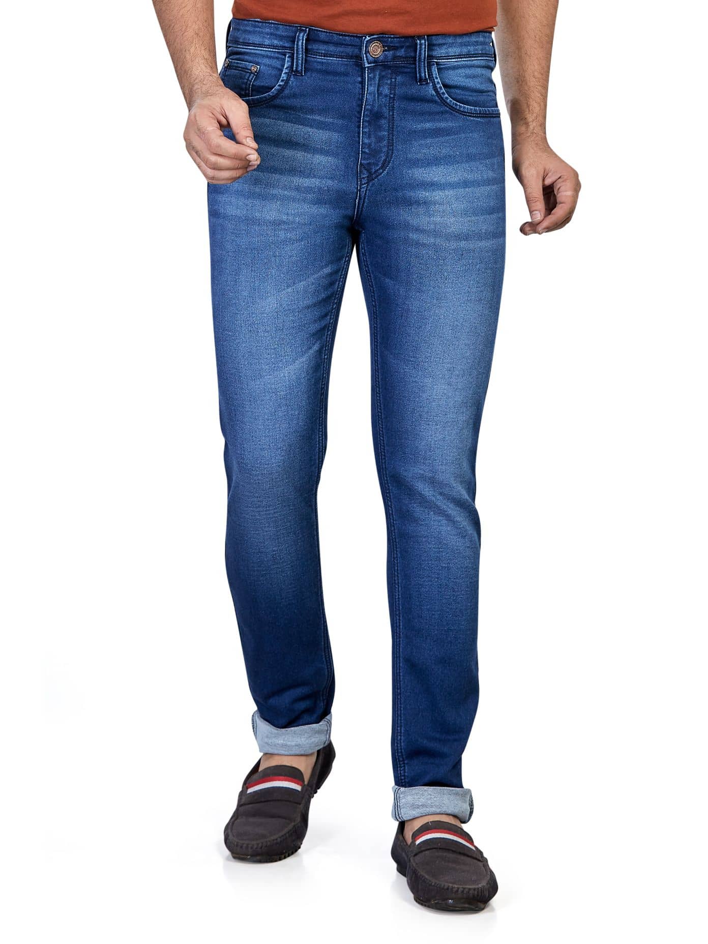 HJ HASASI Blue Slim Fit Jeans - Jeans | Buy online on ZillyBuy