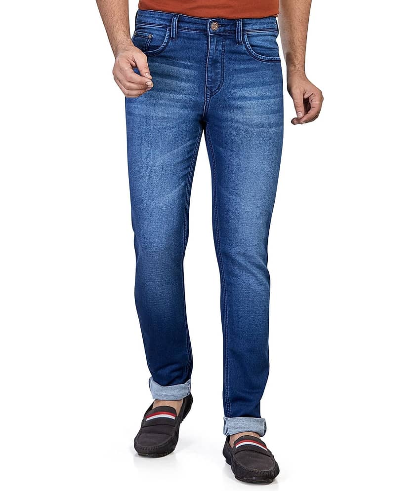 HJ HASASI Blue Slim Fit Jeans - Jeans | Buy online on ZillyBuy