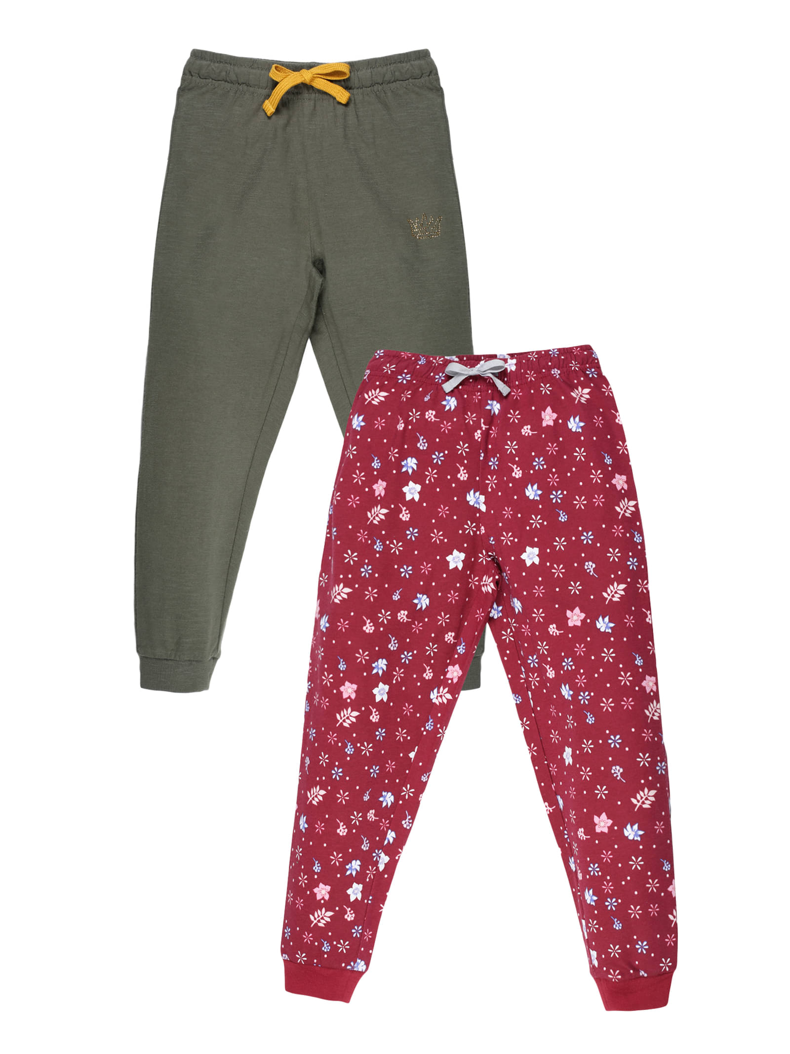     			PLUM TREE Pack of 2 Girls 100% Cotton Trackpants ( Colors )