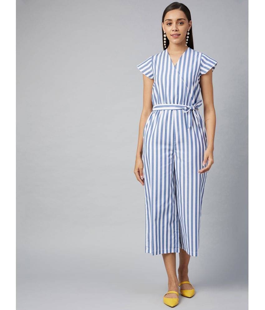 StyleStone Blue Cotton Jumpsuit - Single     			StyleStone Blue Cotton Jumpsuit - Single