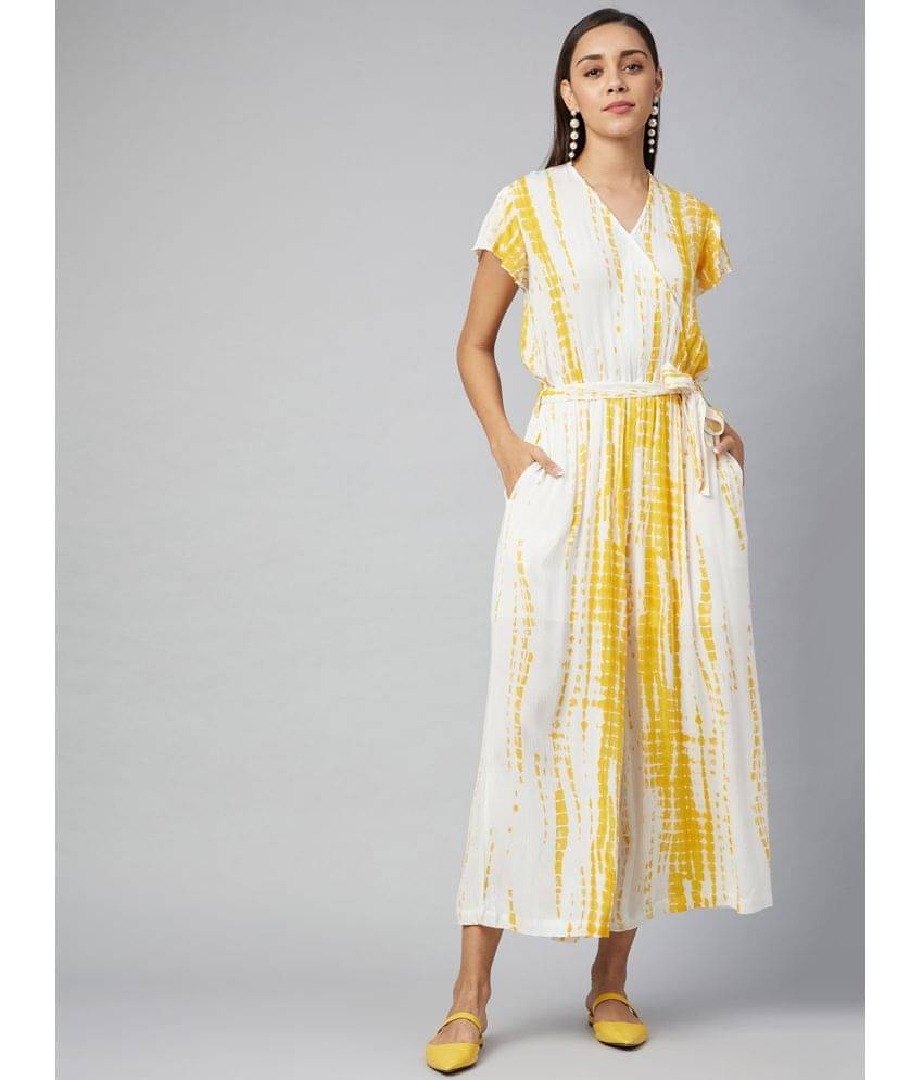 StyleStone Yellow Rayon Jumpsuit - Single StyleStone Yellow Rayon Jumpsuit - Single